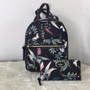 Kate Spade Botanical Floral Backpack Wallet Set